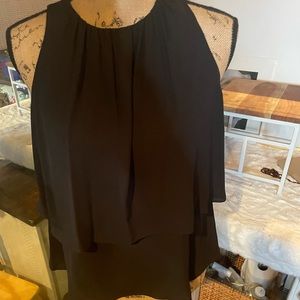 Halston Heritage Womens Black Round Neck Shell Tank Top Blouse